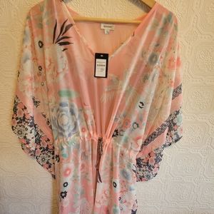 Avenue Pink Oriental Print Dress.